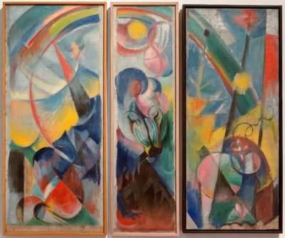 Paisagem com arco-íris - Paisagem com arco-íris (criatura mítica) de Franz Marc