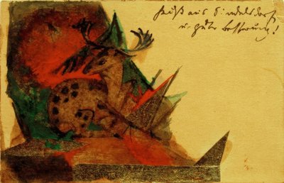 Veado deitado de Franz Marc