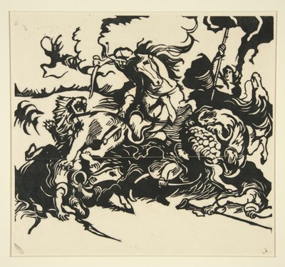 Caça ao Leão de Franz Marc