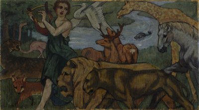 Orfeu entre os animais, esboço para um gobelino de Franz Marc