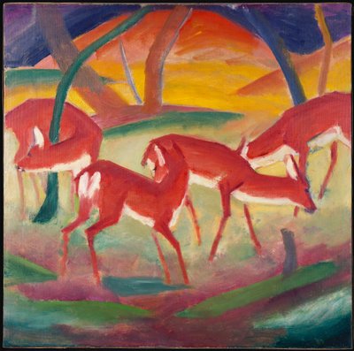 Veado-vermelho 1, 1910 de Franz Marc