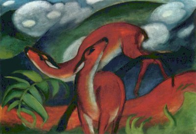 Veados-vermelhos II de Franz Marc