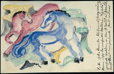 Cavalos vermelhos e azuis de Franz Marc