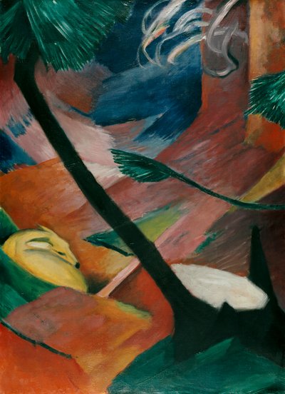 Corça na floresta II de Franz Marc