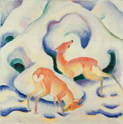 Corços na neve II de Franz Marc