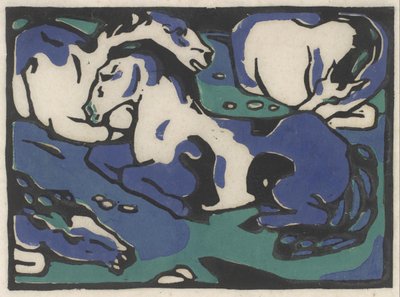 Cavalos em repouso de Franz Marc