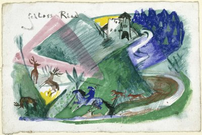 Castelo de Ried (postal para Else Lasker-Schüler) de Franz Marc