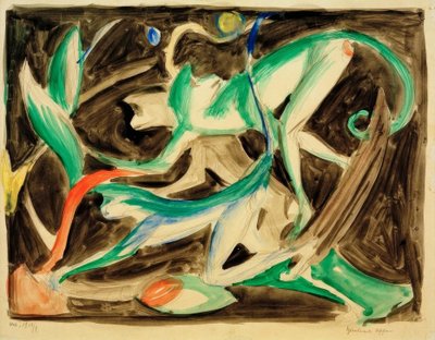 Tocando macacos de Franz Marc