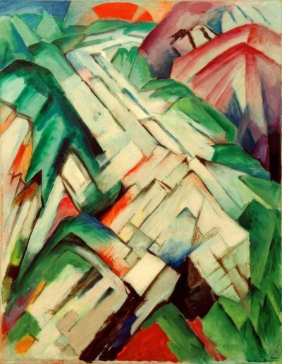 Caminho pedregoso (montanhas - paisagem) de Franz Marc