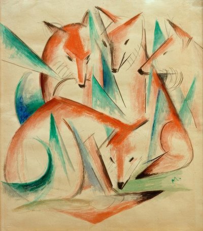 Quatro raposas de Franz Marc