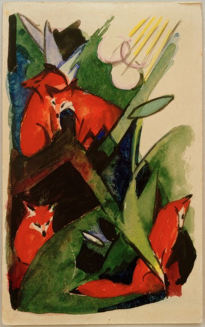 Quatro raposas de Franz Marc