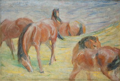 Cavalos a pastar I de Franz Marc