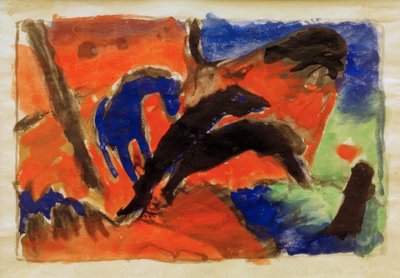 Dois cavalos (cavalos de salto) de Franz Marc