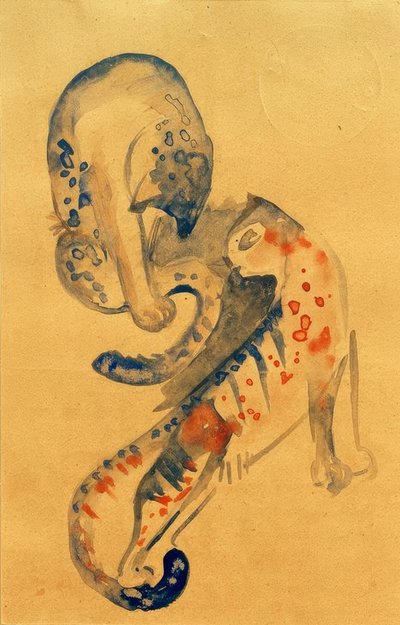 Dois gatos grandes de Franz Marc