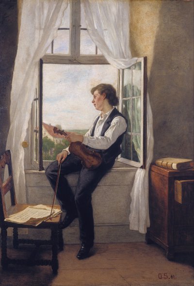 O violinista na janela de Franz Otto Scholderer