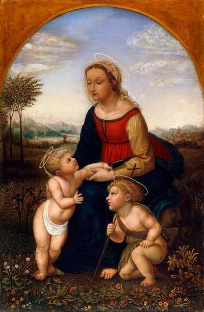 Virgem e Criança com João Batista quando menino, início do século XIX de Franz Pforr