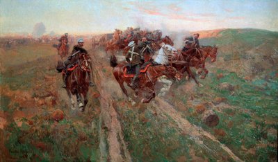 Cena da Batalha de Kuryuk-Dara em julho de 1854, 1900. de Franz Roubaud