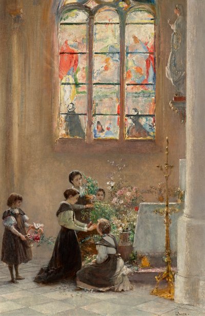 Festa de Santa Maria numa igreja em Veneza de Franz Russ der Jüngere