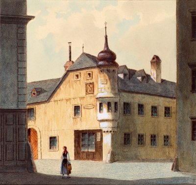 A velha casa no novo edifício em Viena de Franz Sager