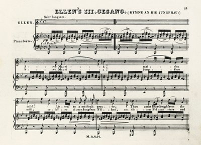 Notas iniciais de Ave Maria de Franz Schubert (1797-1828) de Franz Schubert