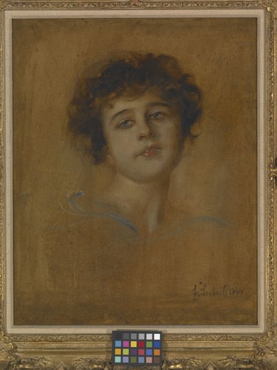Retrato de uma jovem mulher (óleo sobre tela) de Franz Seraph von Lenbach