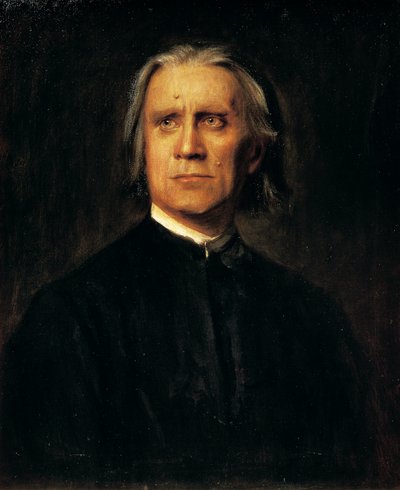 Retrato do compositor e pianista húngaro Franz Liszt (Doborjan de Franz Seraph von Lenbach