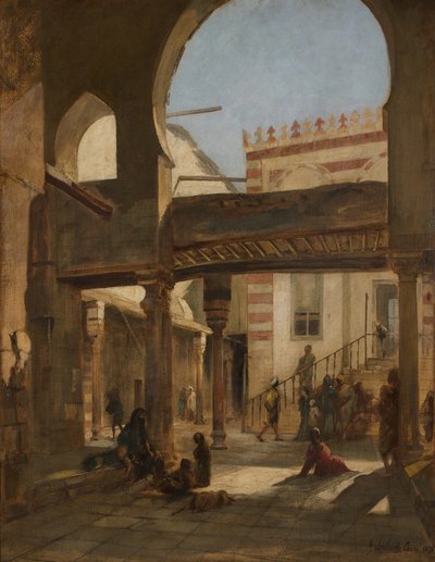 Cena no Complexo da Mesquita de Kalaun, Cairo de Franz Seraph von Lenbach