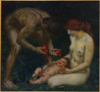 Adão e Eva A Família, 1912. de Franz Stuck Ritter von