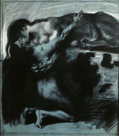 Beijo de uma Esfinge, entre 1890 e 1914. de Franz Stuck Ritter von