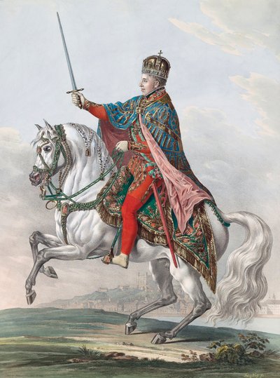 O Imperador Fernando I da Áustria a cavalo de Franz Wolf