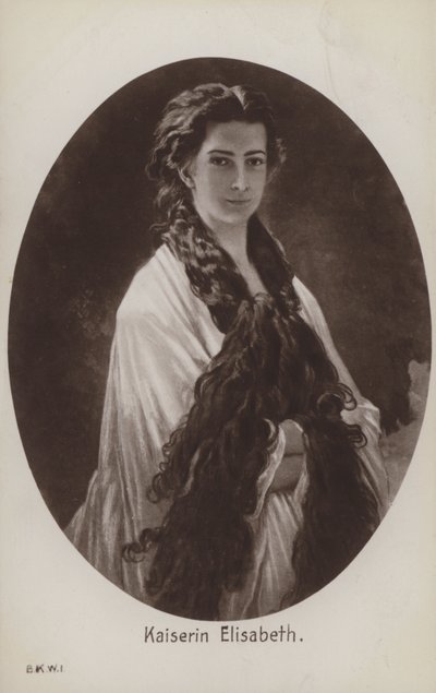 Elisabeth da Baviera, consorte do Imperador Francisco José I da Áustria (litho) de Franz Xaver  Winterhalter (after)