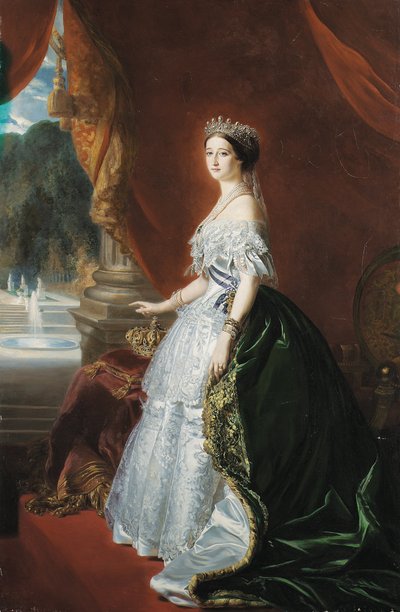 Retrato de corpo inteiro da Imperatriz Eugénie (óleo sobre tela) de Franz Xaver  Winterhalter (after)