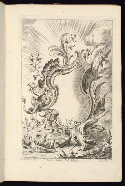 Cartouche com Dragão, Livro de Cartuchos para Diferentes Usos de Franz Xaver Andreas Jungwierth