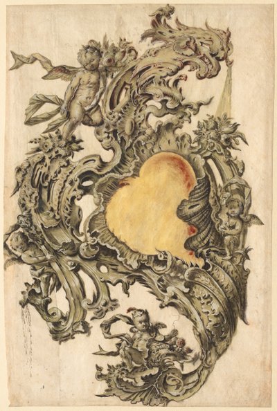 Cartouche com Putti, segundo semestre de 1700. de Franz Xaver Habermann