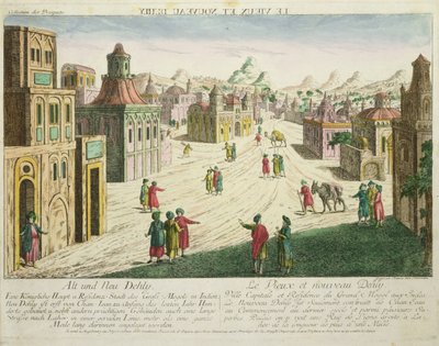 Velha e Nova Deli (aquatint) de Franz Xaver Habermann