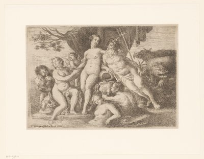 Netuno e Anfitrite em meio a ninfas e tritões de Franz Xaver Wagenschon