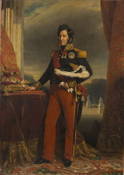 Francês:  Louis-Philippe 1er, Roi des Francais (1773-1850) Louis Philippe I em uniforme de oficial general de Franz Xaver Winterhalter