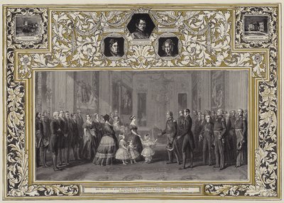 Sua Majestade a Rainha recebendo o Rei Louis Philippe no Castelo de Windsor, 8 de outubro de 1844 de Franz Xaver Winterhalter