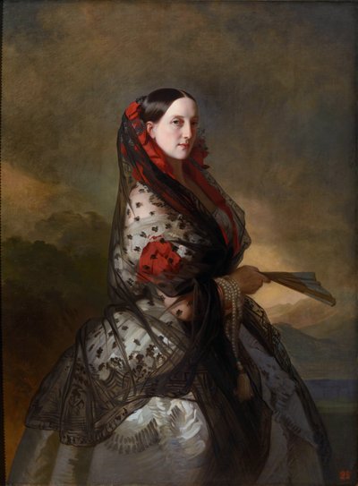 Marie Nikolaievna de Russie (1819-1876) - Grã-Duquesa Maria Nikolaevna da Rússia (1819-1876), Duquesa de Leuchtenberg par Winterhalter, Franz Xavier (1805-1873). Óleo sobre tela, ca 1856-1857, Museu de Arte Estadual A. Radishchev, Saratov. de Franz Xaver Winterhalter