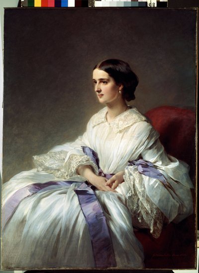 Retrato da Condessa Olga Shuvalova. Pintura de Franz Xavier Winterhalter (1805-1873). Óleo sobre tela de Franz Xaver Winterhalter