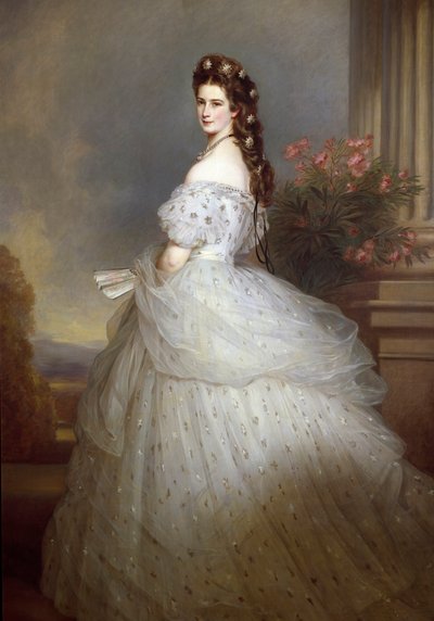 Retrato de Elisabeth de Wittelsbach (1837-1898) (sissi), Imperador da Áustria (1854-1898) e Rainha da Hungria (1867-1898) Pintura de Franz Xaver Winterhalter (1806-1873) de Franz Xaver Winterhalter