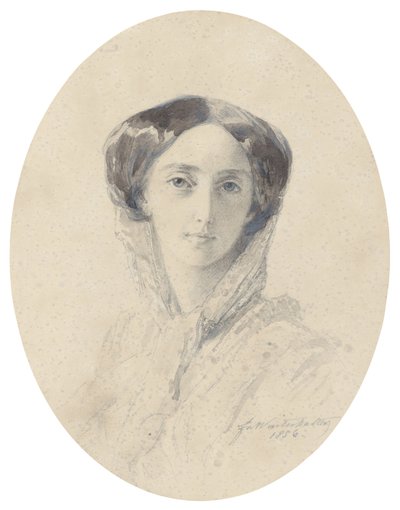 Retrato da Grã-Duquesa Olga Nikolaevna da Rússia 1822-1892, Rainha de Württemberg de Franz Xaver Winterhalter