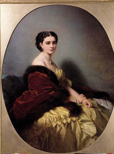 Retrato de Madame Narichkin (ou Narychkin ou Narichkina) Pintura de Xaver Winterhalter (1806-1873) de Franz Xaver Winterhalter