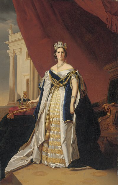 Retrato da rainha Victoria em vestes de coroação de Franz Xaver Winterhalter