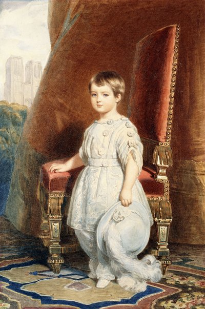Retrato do conde de Paris, como um menino em um traje branco, 1842 de Franz Xaver Winterhalter