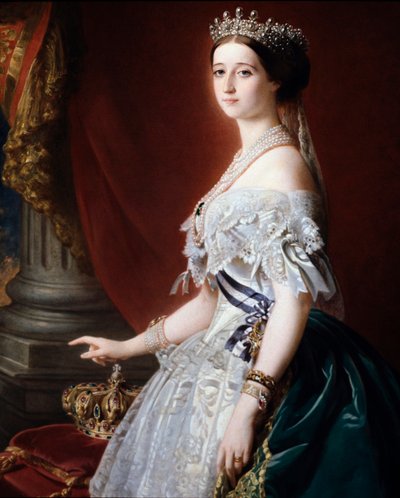 Retrato do Impresso de França Eugenie (Eugenia de Montijo de Franz Xaver Winterhalter