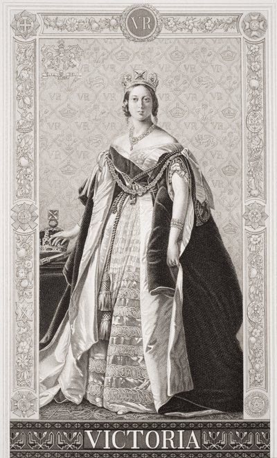 Rainha Vitória (1819-1901) de "Ilustrações da História inglesa e escocesa", Volume II de Franz Xaver Winterhalter