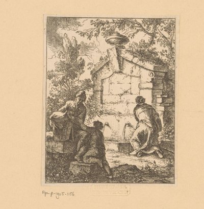 Três viajantes vão buscar água a uma ruína
Capricci fatti (título da série) de Franz de Paula Ferg
