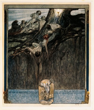 Áustria, Viena, Ilustração da Divina Comédia de Dante Alighieri (Céu, Canto IV) por Franz von Bayros de Franz von (1866 1924) Bayros