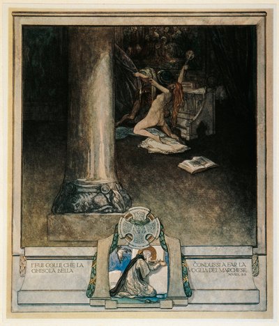 Áustria, Viena, Ilustração da Divina Comédia de Dante Alighieri (Inferno, Canto XVIII) por Franz von Bayros de Franz von (1866 1924) Bayros